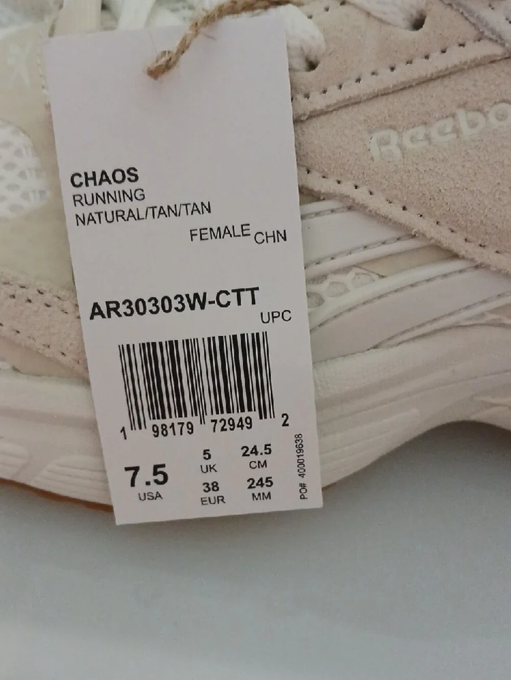 Reebok Women’s Off-White Lace-Up Athletic Sneakers